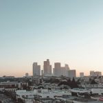 bird's-eye view photography of cars on road on city